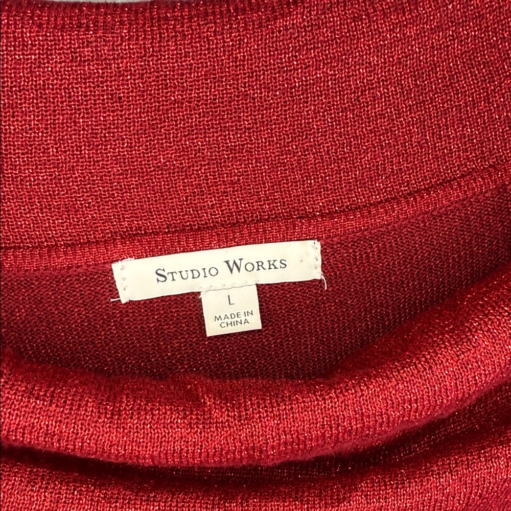 Studio Works Red Off-the-Shoulder Sweater - Picture 2 of 6